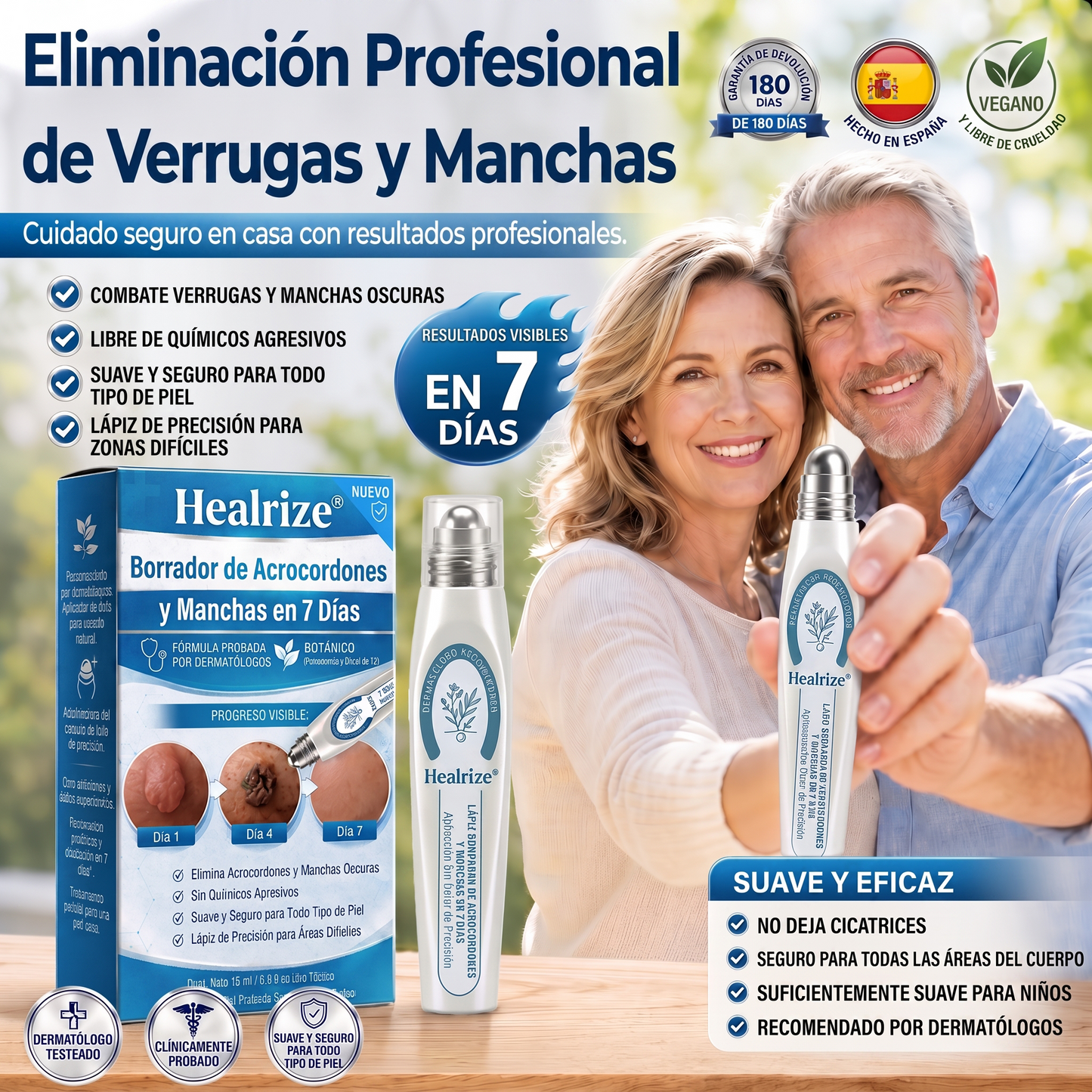 Roll-on DermaClear™ ¡Despídete de verrugas, lunares de edad y manchas sin dolor y sin cicatriz! Recupera tu piel