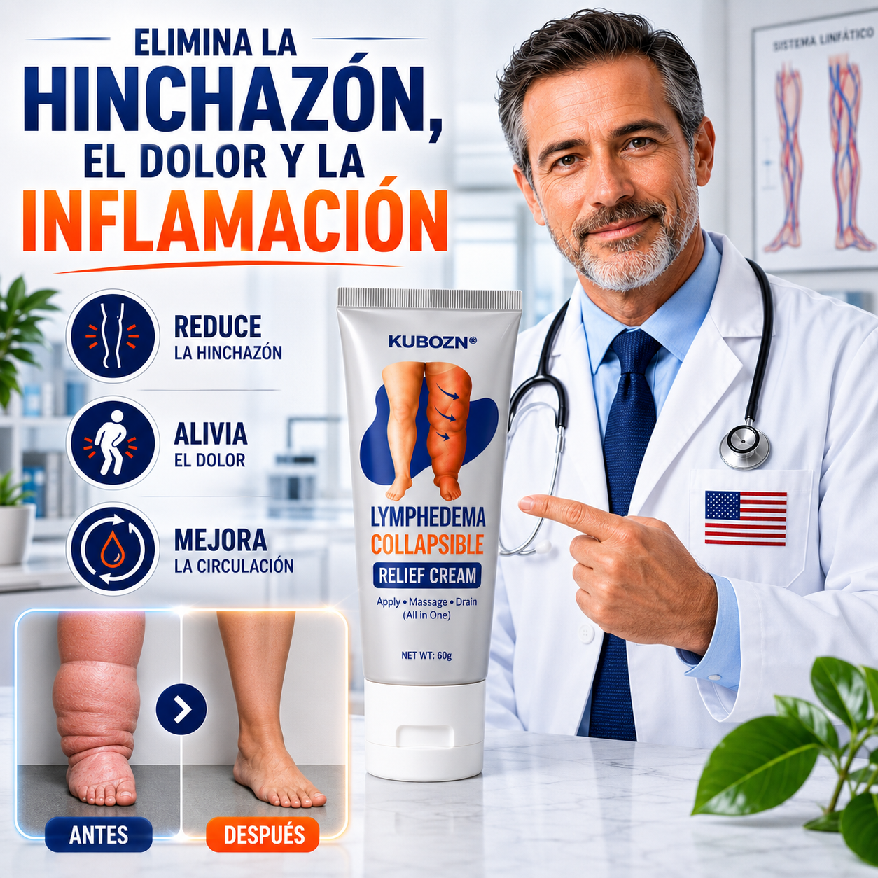 LynfeCream🌿¡Alivio para piernas pesadas, hinchadas o con dolor al final del día! Promo 45%Off