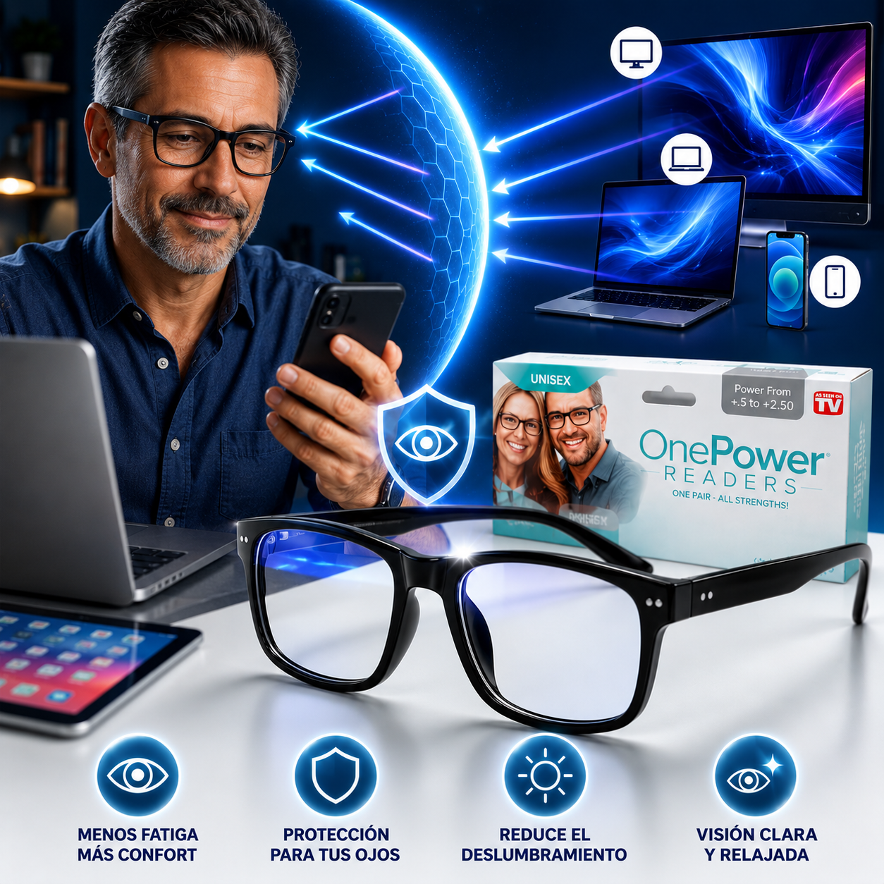 OptiFocus™ ¡Gafas Multifocales Premium, Enfoque Automático y Visión Perfecta al Instante!