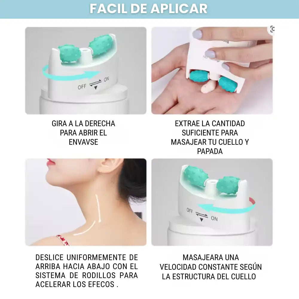 LiftCollagen™🌿 ¡Crema en rodillo, Recupera la firmeza y juventud de tu cuello! Adios papada y lineas del cuello