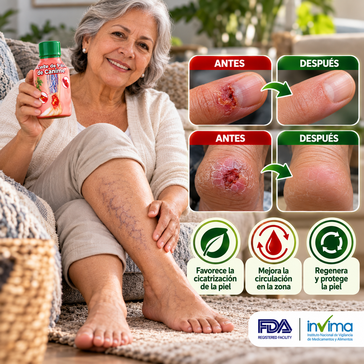 CaniVena ¡Aceite de Canime, regenera, protege la piel y acelera la cicatrizacion de heridas y ulceras!