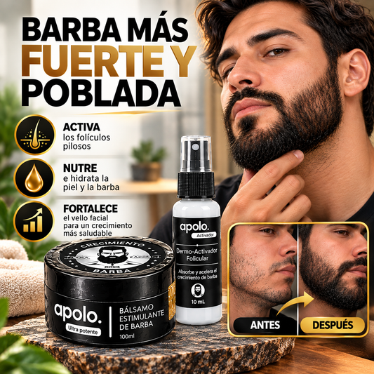 Balsamo Apolo ¡Activa el crecimiento de tu Barba, Luce una apariencia joven, bello y huele delicioso! Promo HOY