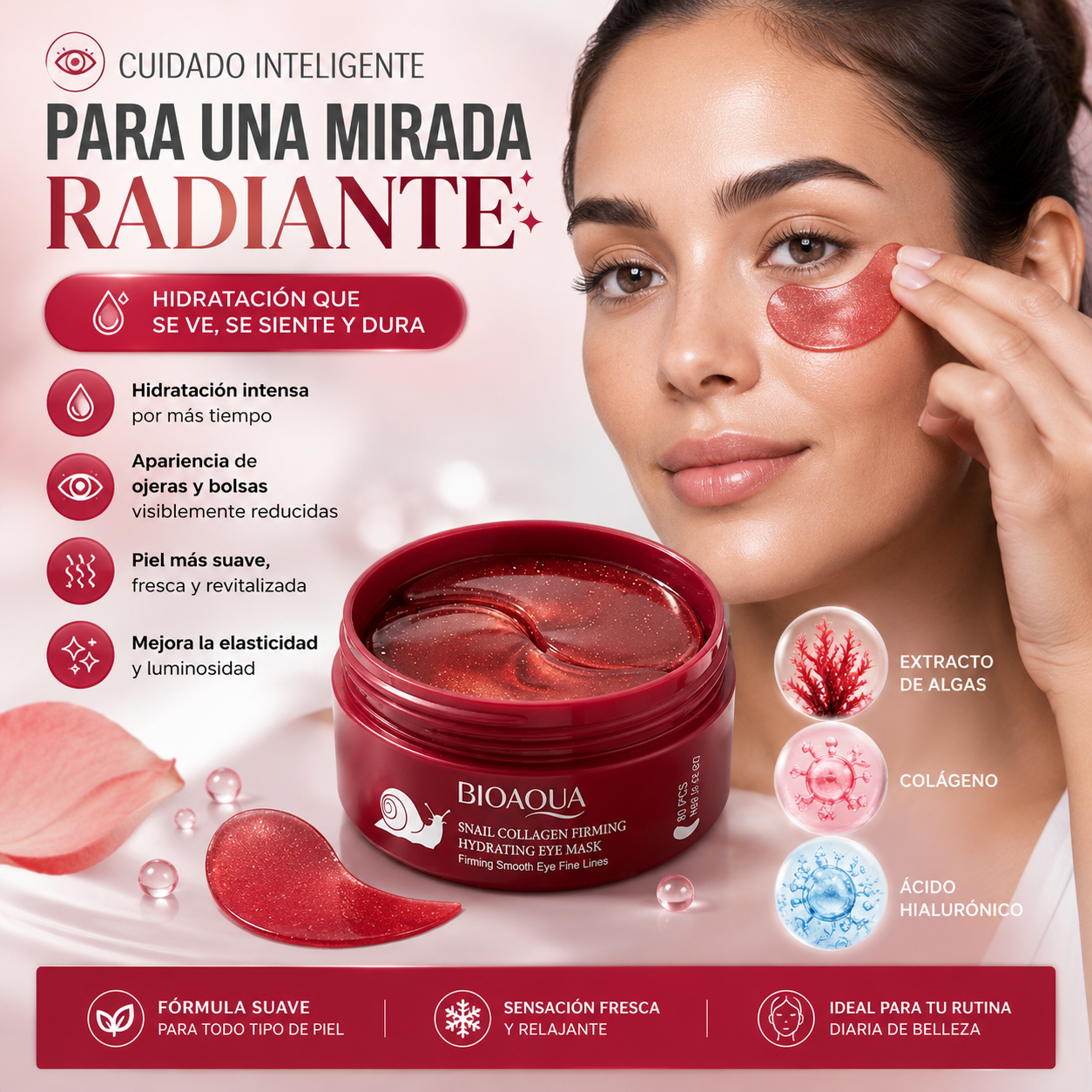 LumiEyes™ ¡Parches de Colágeno Anti Ojeras con ADN de algas rojas! Elimina ojeras y bolsas🌟