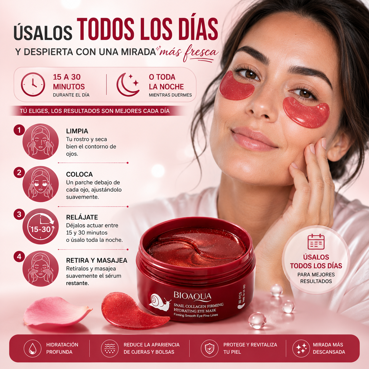 LumiEyes™ ¡Parches de Colágeno Anti Ojeras con ADN de algas rojas! Elimina ojeras y bolsas🌟