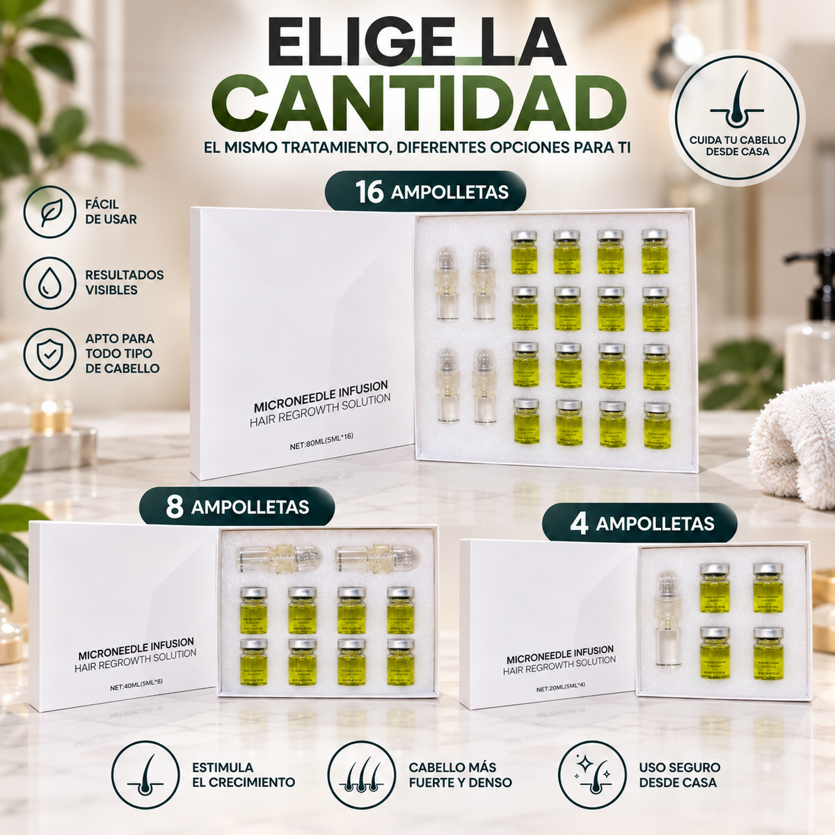Kit Follicare ¡Microinfusión para el crecimiento del cabello, Detén la caída y combate la calvicie!