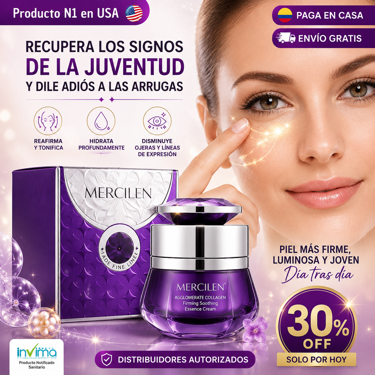Mercilen® ¡Crema antiarrugas recupera los signos de juventud y despídete de las arrugas!