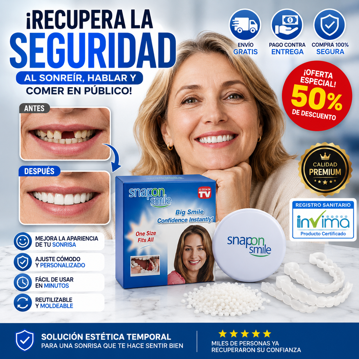 SmileOne™ Carillas dentales ¡Sonríe, come y habla con seguridad, renueva tu sonrisa!
