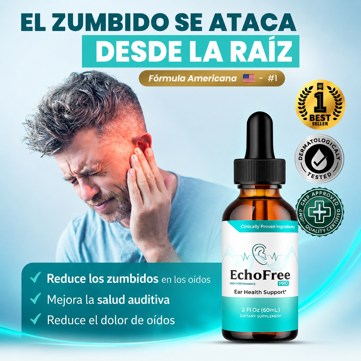 EchoFree🌿 ¡Suplemento natural para el bienestar de tus oidos! Pague 1 y lleve el 2do Gratis