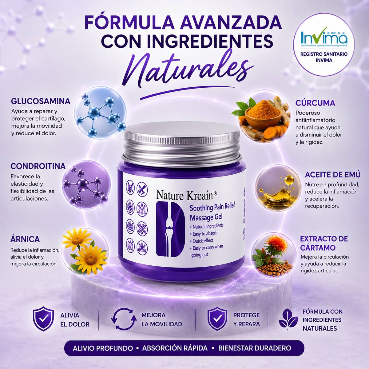 Nature🌿¡Gel Medico natural para el alivio de las articulaciones, Recupera tu movilidad y elimina el dolor!