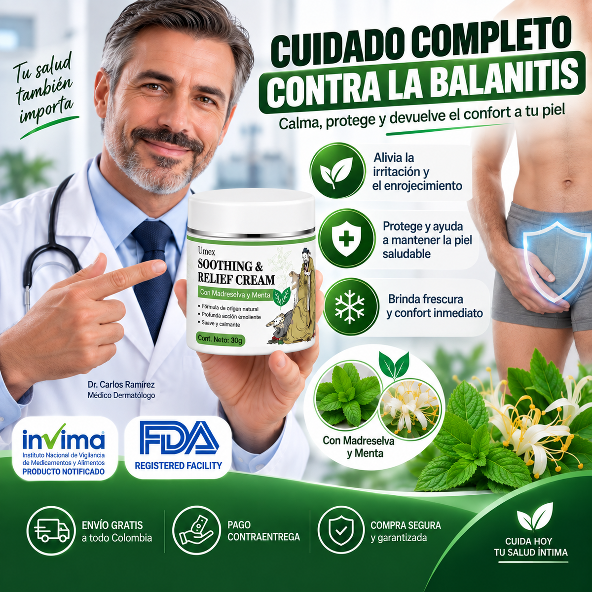 DermaMen ¡Balsamo intimo combate la Balanitis, y elimina la picazon, ardor, e inflamacion! Promo SOLO HOY 45%OFF