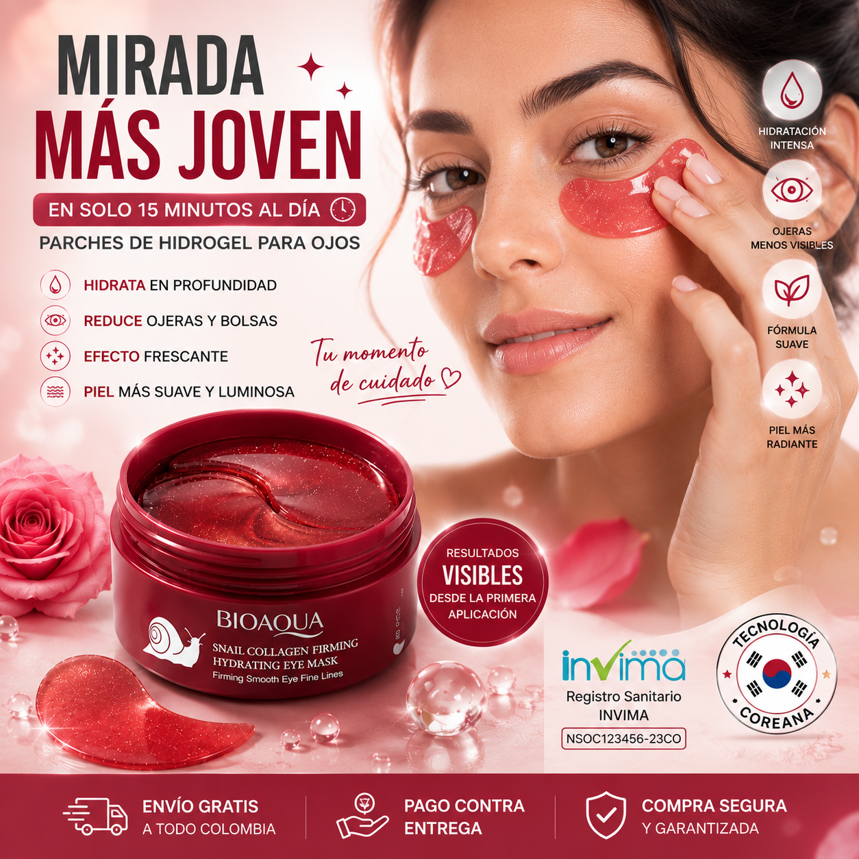 LumiEyes™ ¡Parches de Colágeno Anti Ojeras con ADN de algas rojas! Elimina ojeras y bolsas🌟
