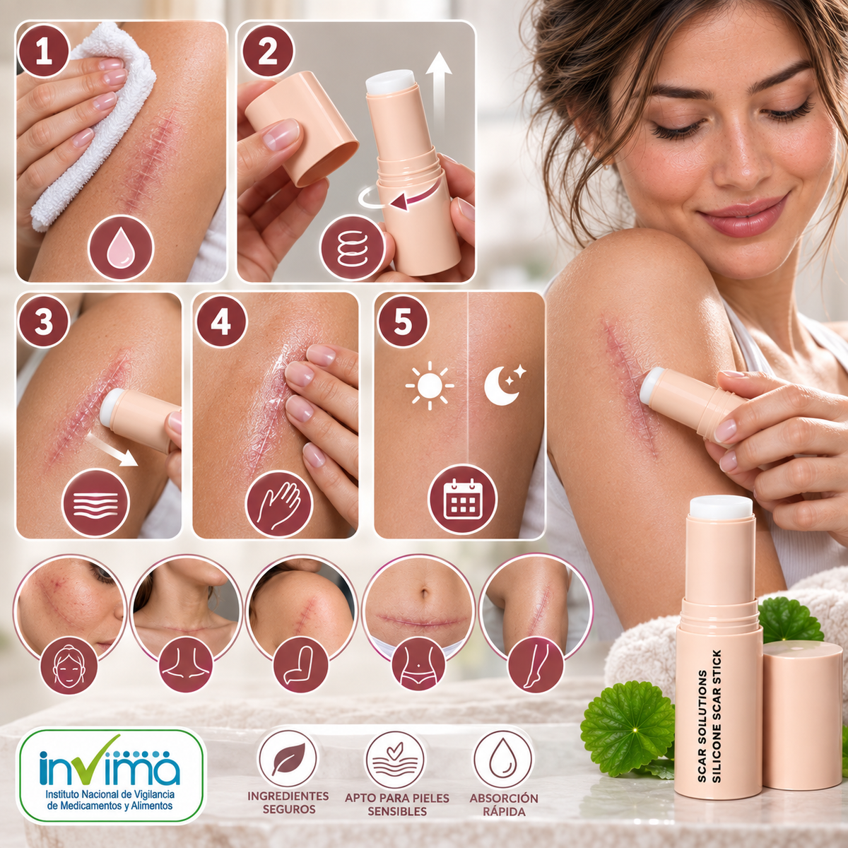 Scariva™ ¡Barra Reparadora de Cicatrices, recupera tu seguridad y luce una piel limpia y sin imperfecciones! Solo HOY 45%OFF