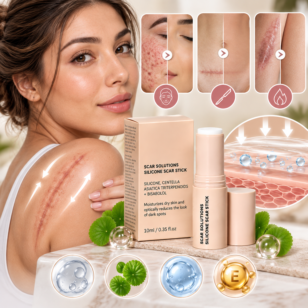 Scariva™ ¡Barra Reparadora de Cicatrices, recupera tu seguridad y luce una piel limpia y sin imperfecciones! Solo HOY 45%OFF