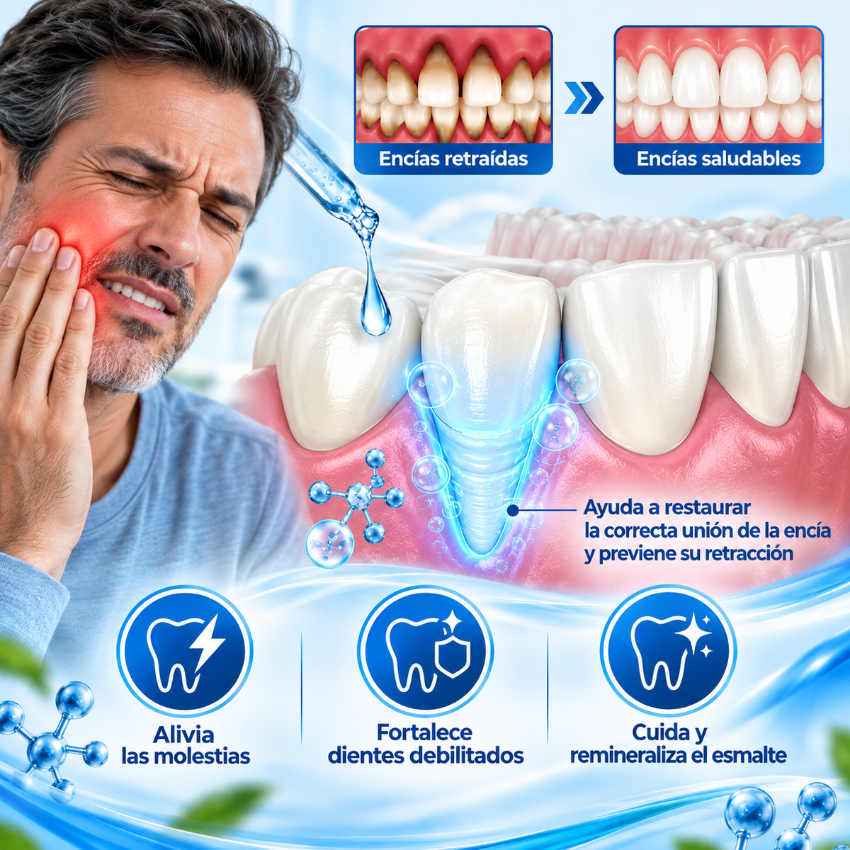 DentaMineral🦷 ¡Serum dental, combate la caries, regenera dientes dañados y promueve un aliento fresco!