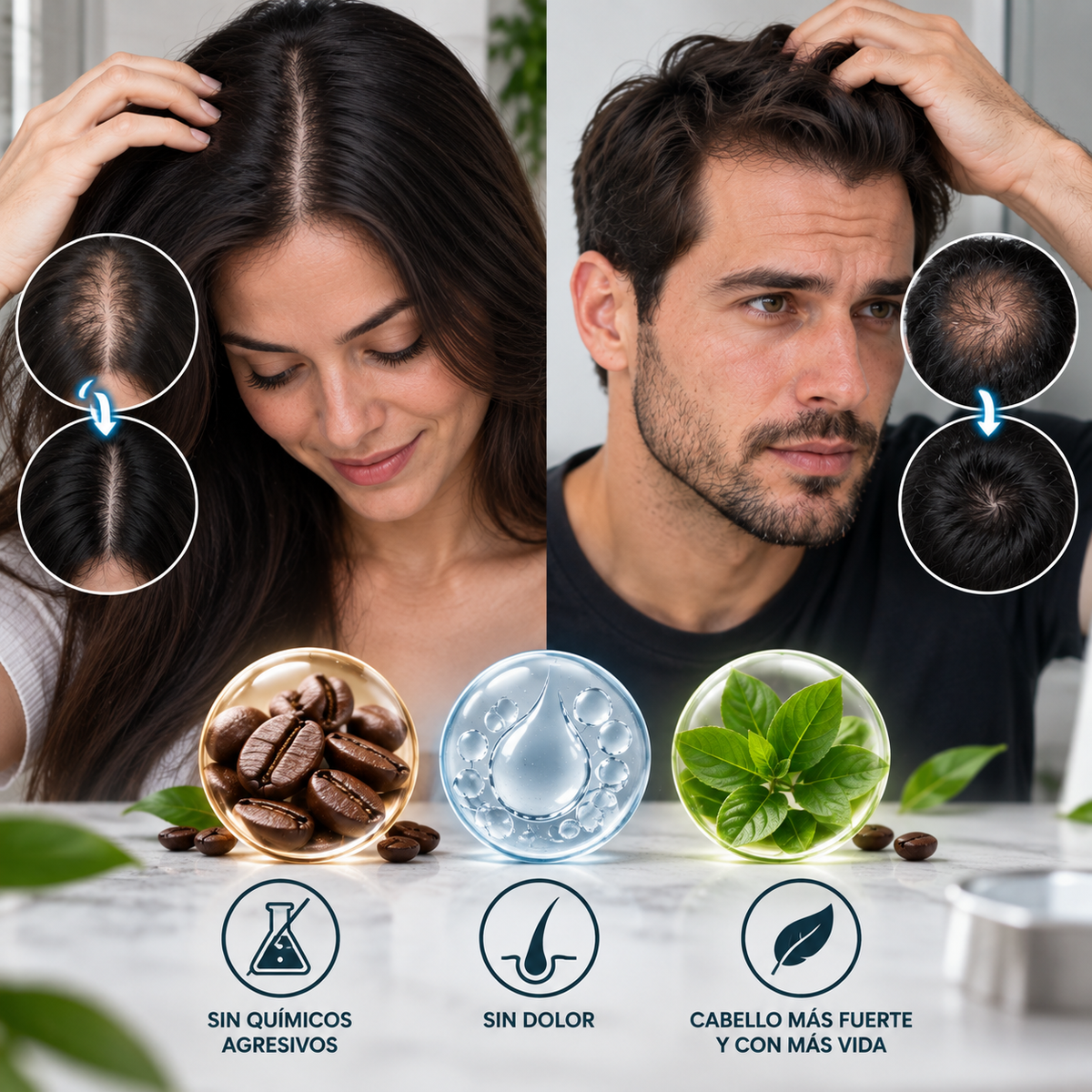 Kit Follicare ¡Microinfusión para el crecimiento del cabello, Detén la caída y combate la calvicie!