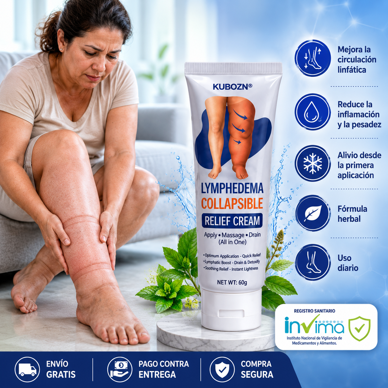 LynfeCream🌿¡Alivio para piernas pesadas, hinchadas o con dolor al final del día! Promo 45%Off
