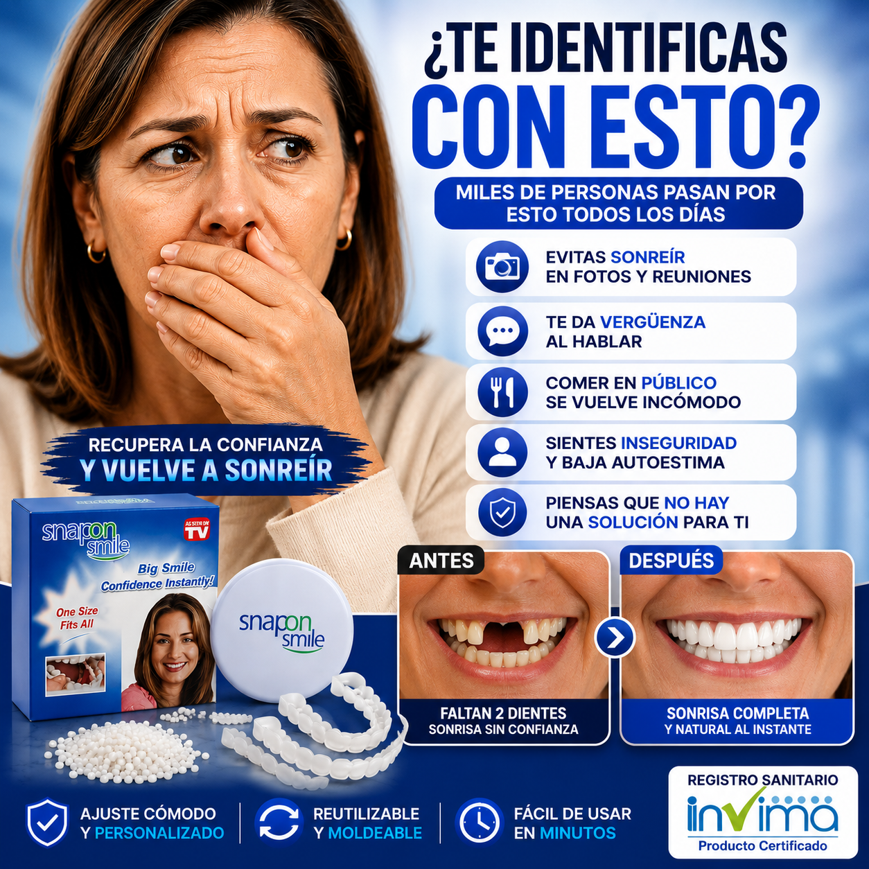 SmileOne™ Carillas dentales ¡Sonríe, come y habla con seguridad, renueva tu sonrisa!