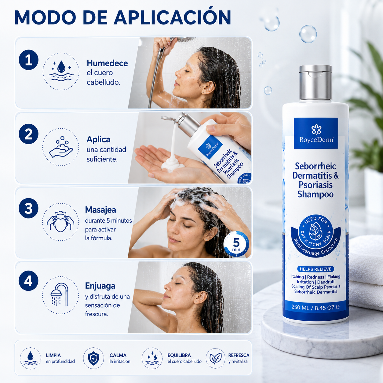 Shampoo DermaZen🌿 ¡Tratamiento Bioregenerativo para la dermatitis, psoriasis y caspa! 250 ML