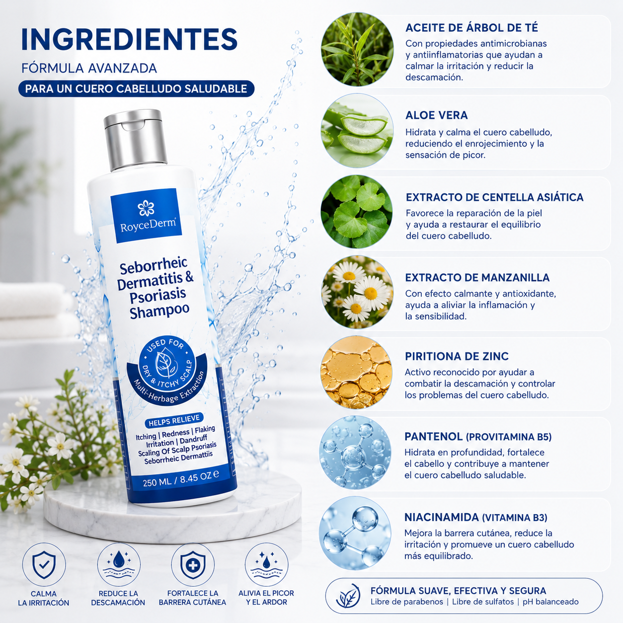 Shampoo DermaZen🌿 ¡Tratamiento Bioregenerativo para la dermatitis, psoriasis y caspa! 250 ML