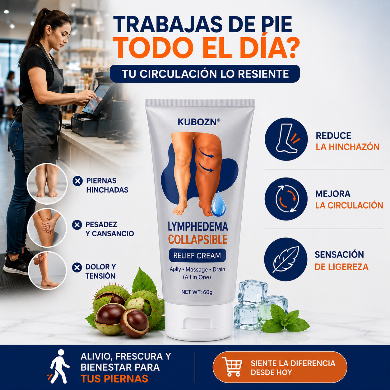 LynfeCream🌿¡Alivio para piernas pesadas, hinchadas o con dolor al final del día! Promo 45%Off