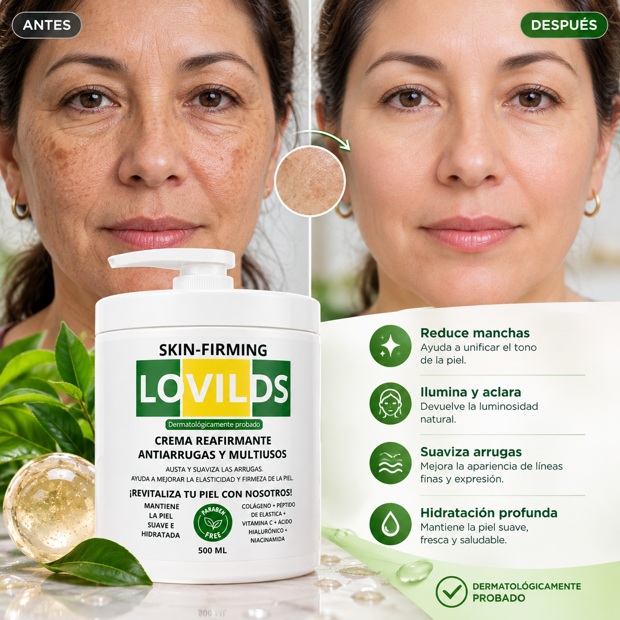 FirmAge🌿 ¡Crema Reafirmante Antiarrugas, Recupera la apariencia firme y joven de tu piel