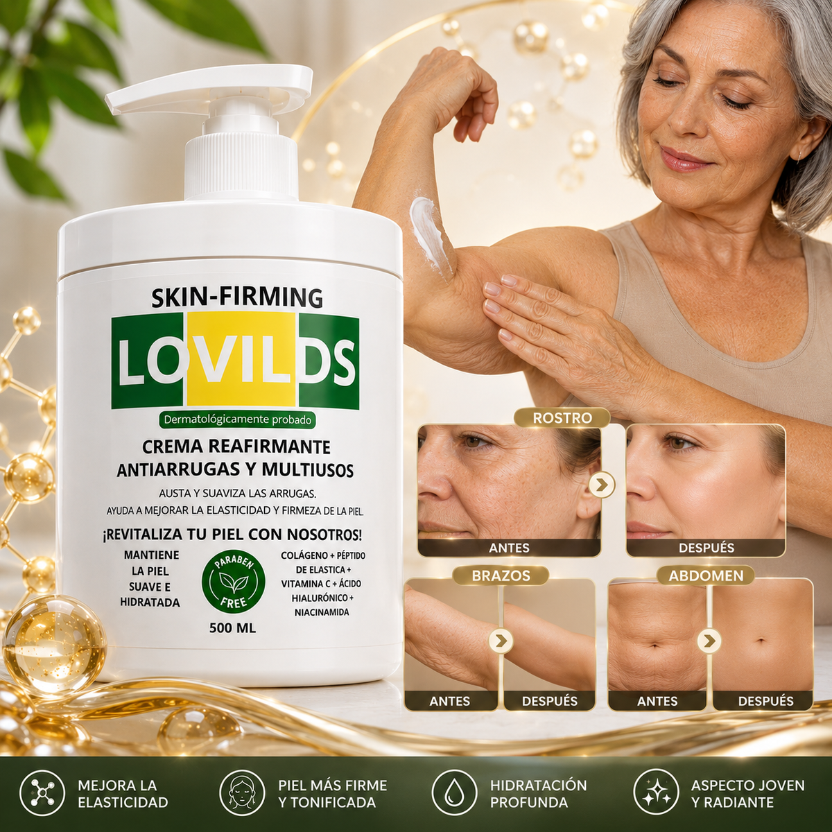 FirmAge🌿 ¡Crema Reafirmante Antiarrugas, Recupera la apariencia firme y joven de tu piel