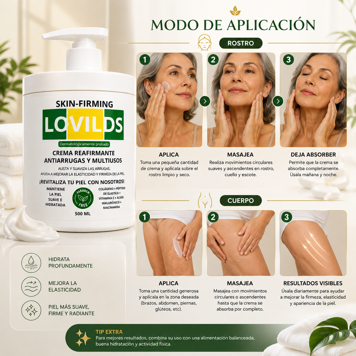 FirmAge🌿 ¡Crema Reafirmante Antiarrugas, Recupera la apariencia firme y joven de tu piel