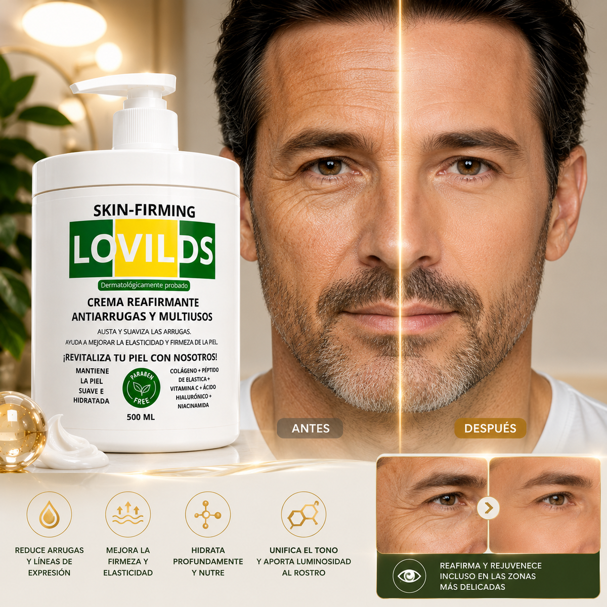 FirmAge🌿 ¡Crema Reafirmante Antiarrugas, Recupera la apariencia firme y joven de tu piel