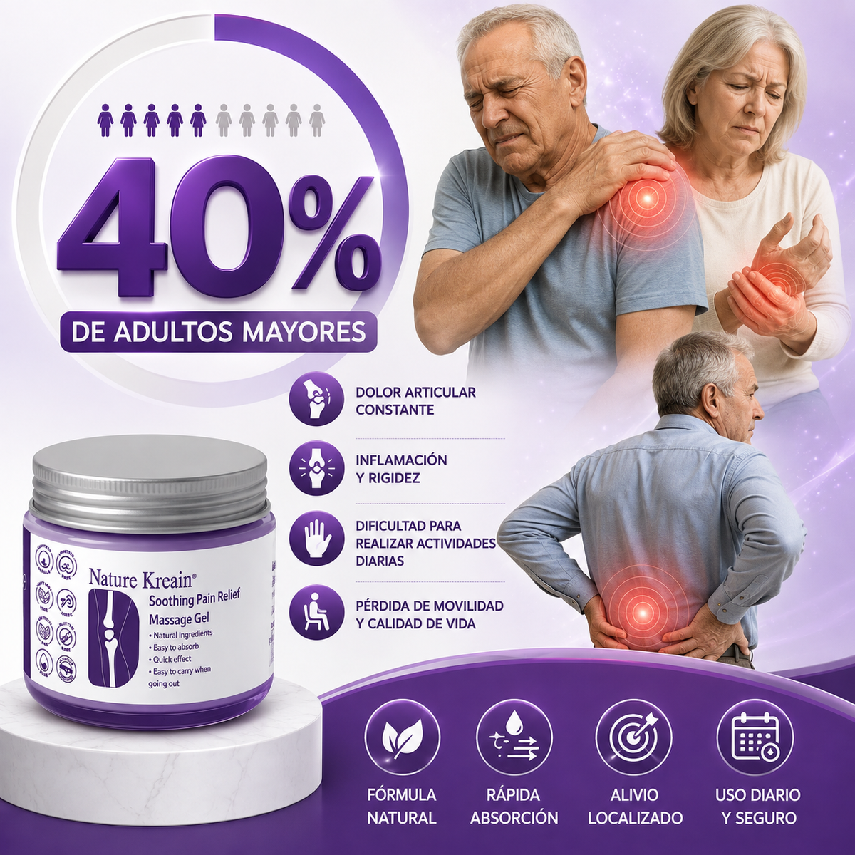 Nature🌿¡Gel Medico natural para el alivio de las articulaciones, Recupera tu movilidad y elimina el dolor!