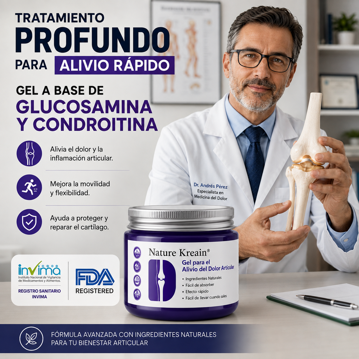 Nature🌿¡Gel Medico natural para el alivio de las articulaciones, Recupera tu movilidad y elimina el dolor!