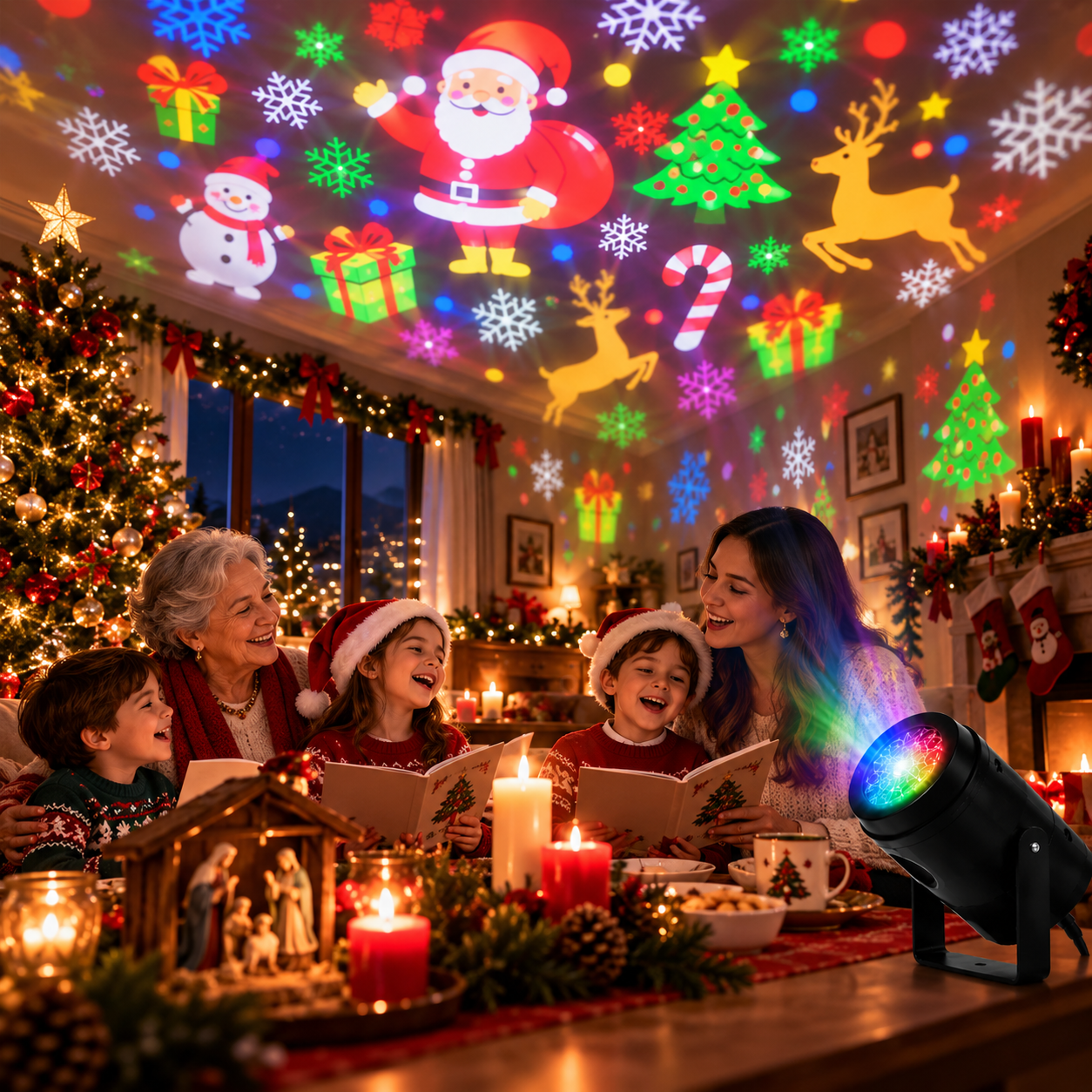 Proyector de luces navideñas🎄 ¡Lleva la unión familiar y la magia de la Navidad a cada rincón de tu hogar! Promo Pre-temporada