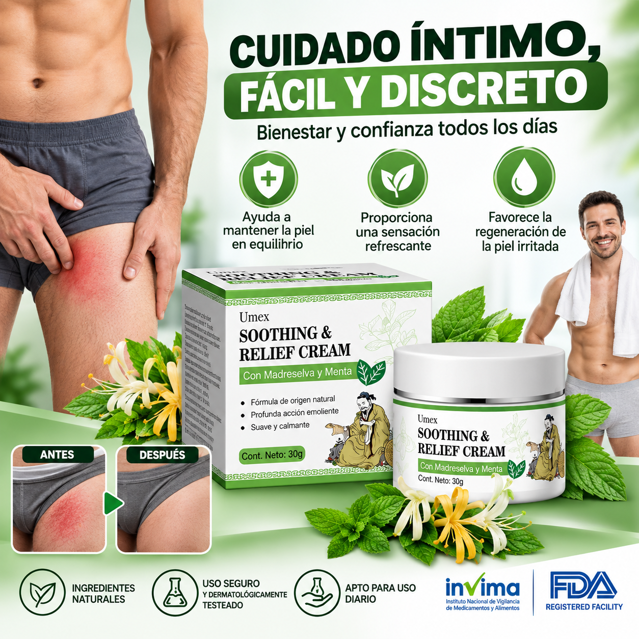 DermaMen ¡Balsamo intimo combate la Balanitis, y elimina la picazon, ardor, e inflamacion! Promo SOLO HOY 45%OFF