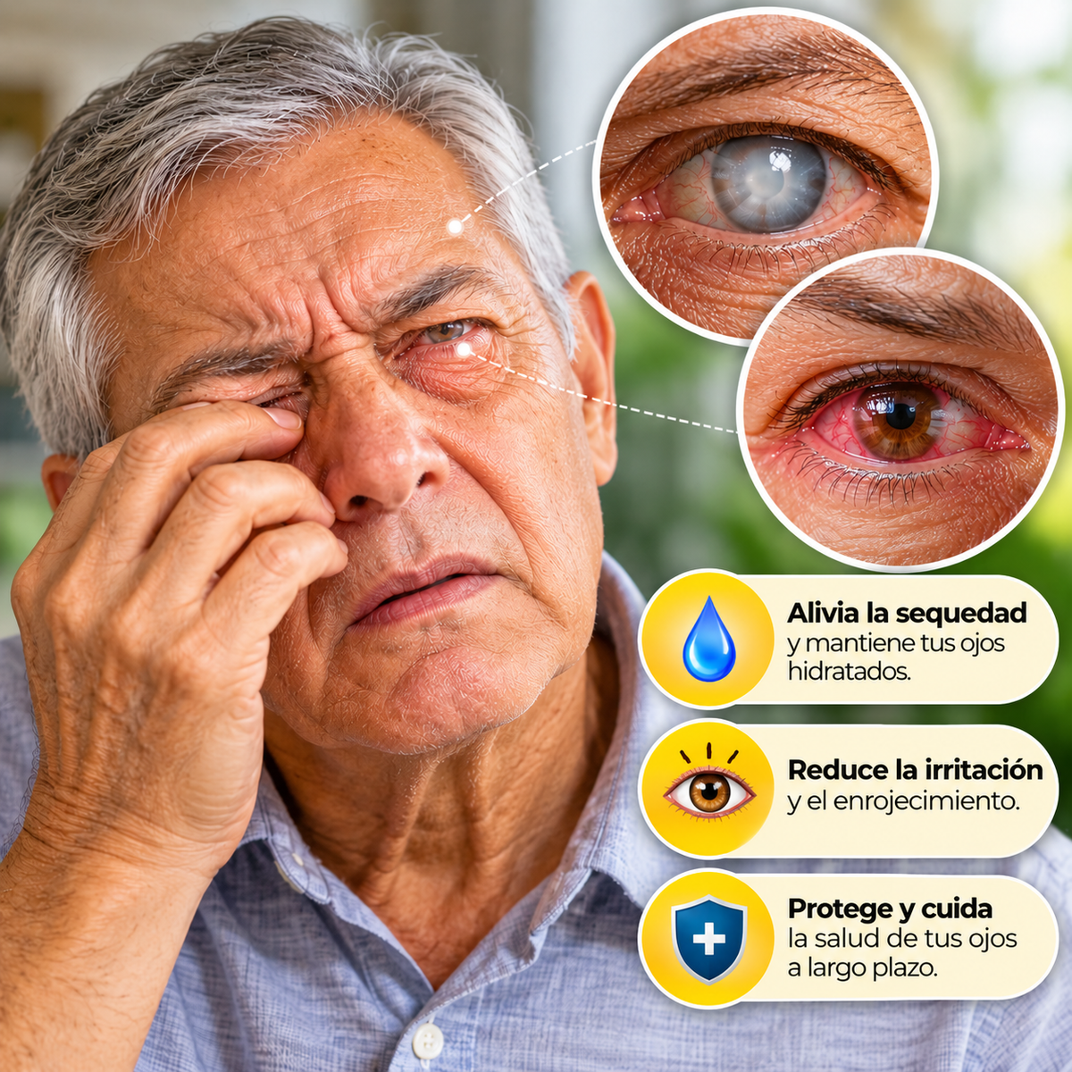 Gotas Ocumiel ¡Alivio ocular para la catarata y ojos cansados, recupera una visión mas clara y nítida!