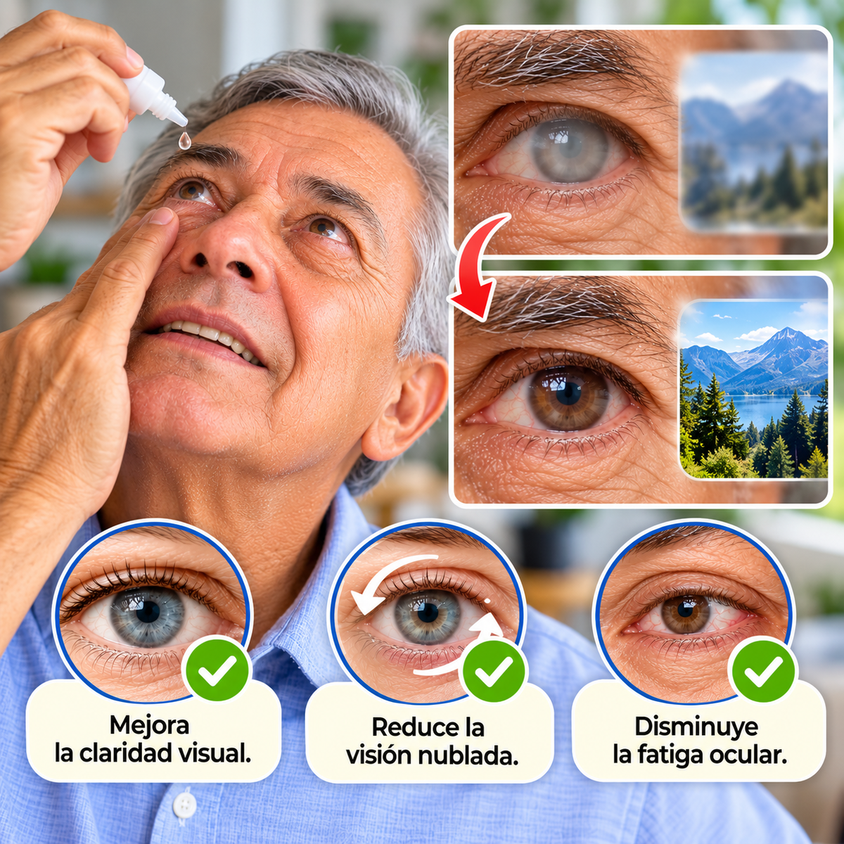Gotas Ocumiel ¡Alivio ocular para la catarata y ojos cansados, recupera una visión mas clara y nítida!