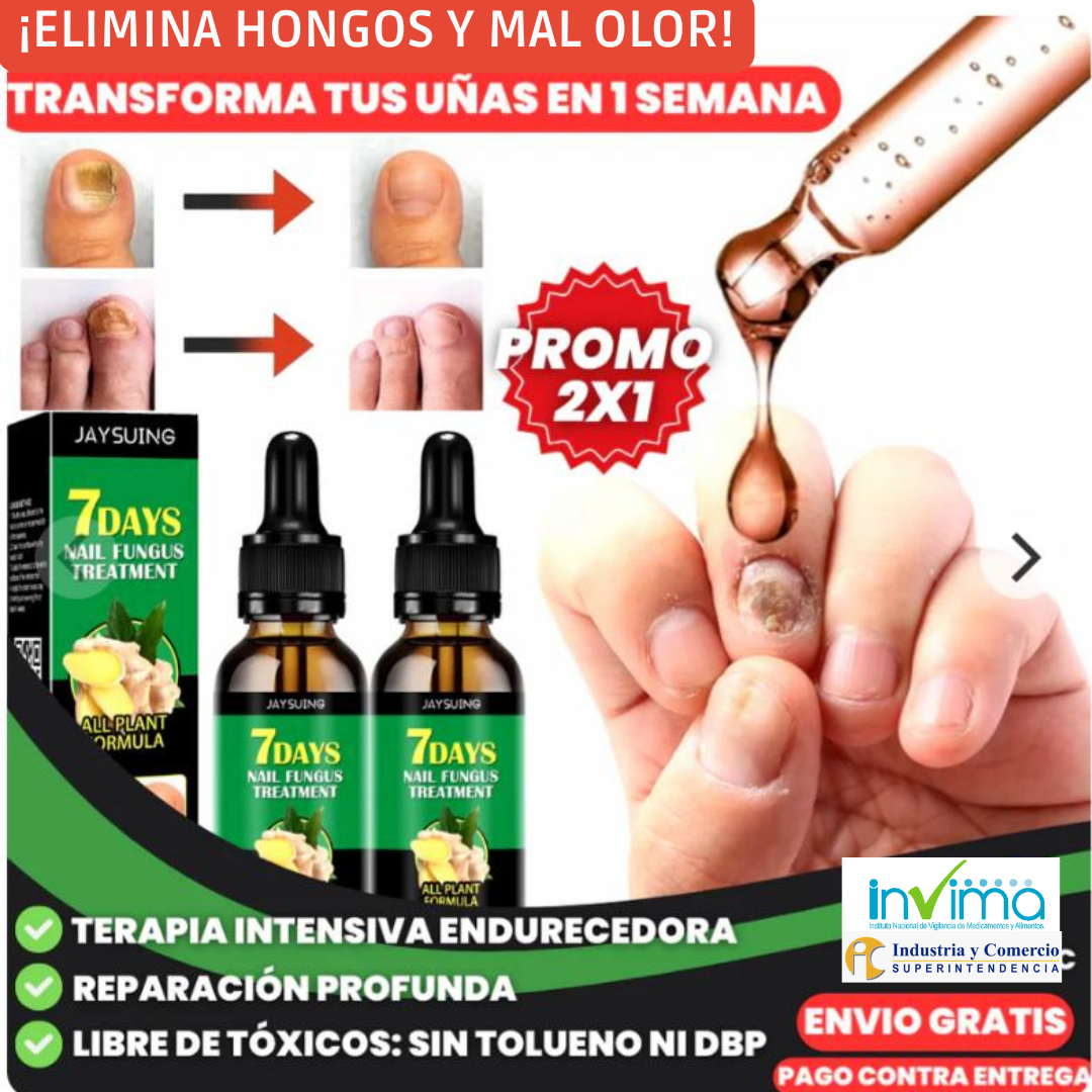 🌿Aceite Natural Antihongos y Fortalecedor de Uñas🌿¡Black Fridayl Pague 1 y lleve el 2 Gratis!