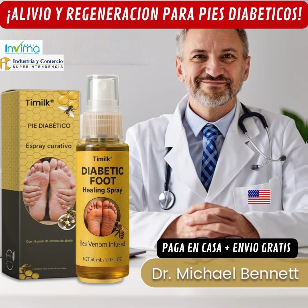 Timilk Diabetic🌿¡Spray curativo para pies diabéticos, Alivio natural y cicatrización de piel diabética!