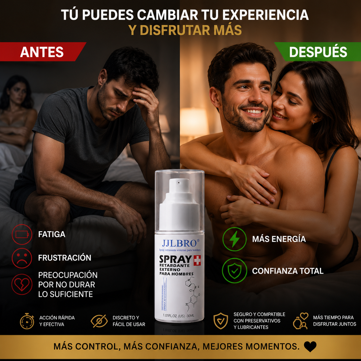 DURAMAX™🍆¡Spray Retardante para mayor confianza y control masculino, tu secreto para durar mas! 30ML